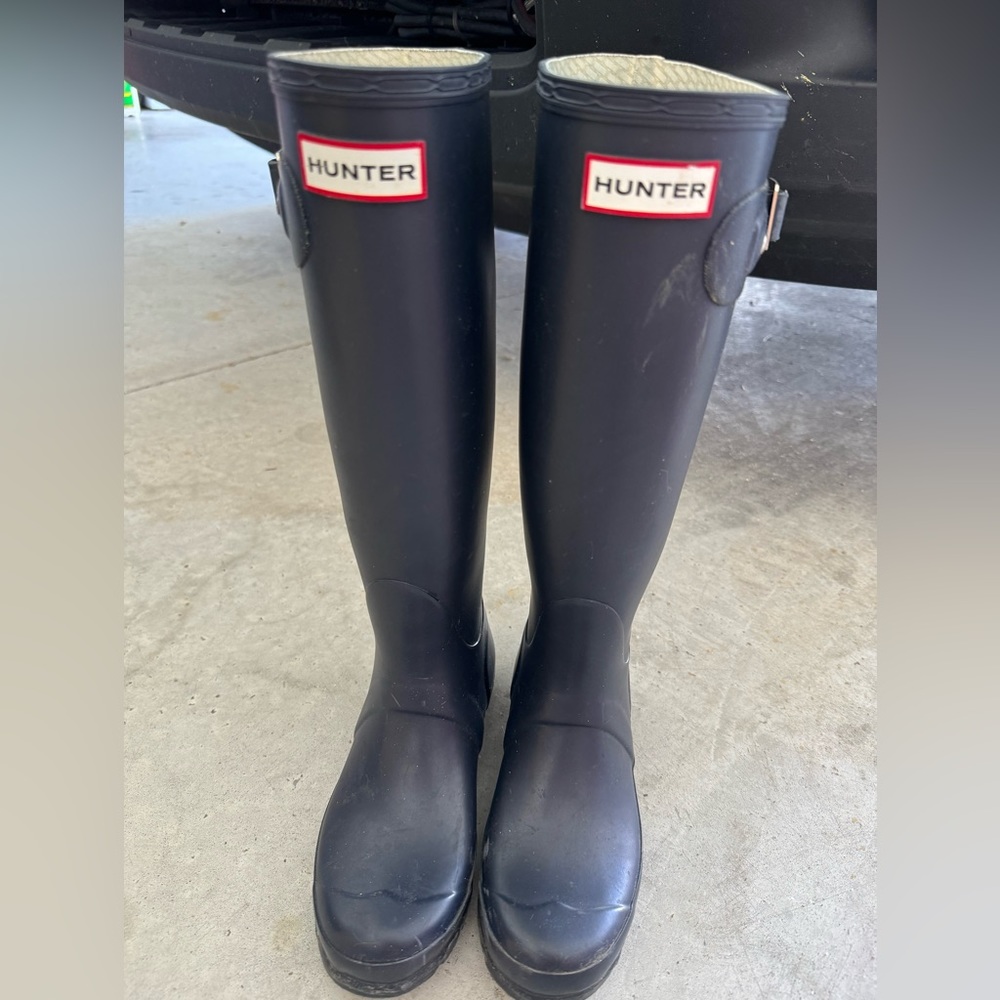 Women's Hunter Tall Navy Boots